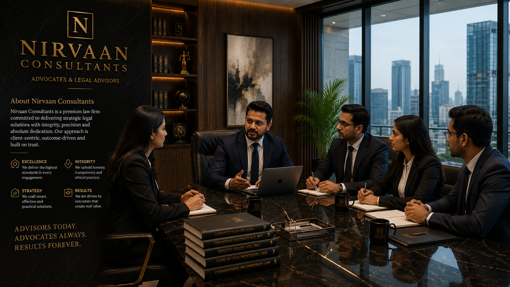 Executive meeting at Nirvaan Consultants